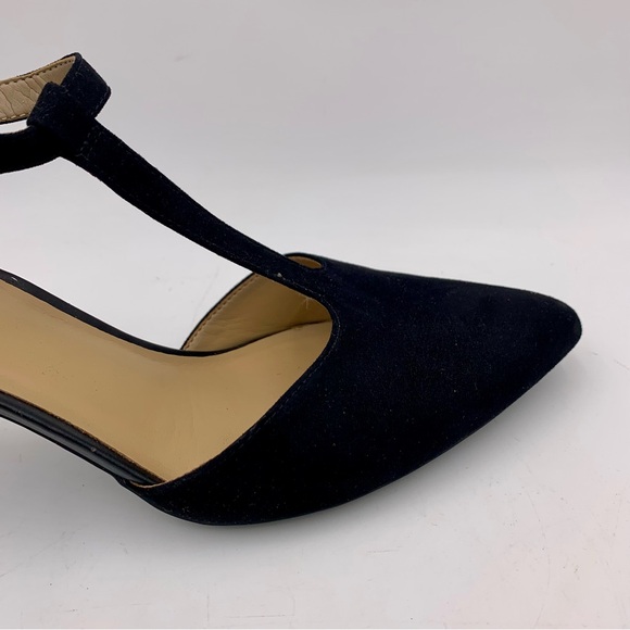 Naturalizer Black Heel Women 9M Formal Dress T-Strap Faux Suede Adjustable EUC - Picture 3 of 13